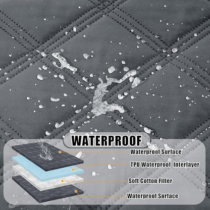 Smiry Waterproof Dog Bed Cover Blanket 40x80, Soft Reversible Pet Blanket, Washable Leakproof Cats Dogs Couch Cover for Sofa, Couch, Furniture, Dark Grey/Dark Grey