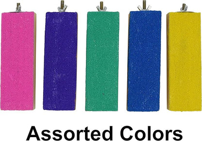 Spoiled Pet® Bird Cage Perch Stand 2-Pack - Beak and Foot Grinding Platform - Parakeets, Cockatiels, Canaries, Finches, Conures, Lories, and Budgies - Hamsters and Gerbils (Wood Perch)