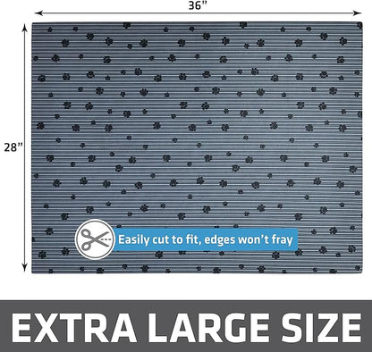 Drymate Cat Litter Box Mat, Litter Trapping Mat, Waterproof, Urine-Proof, Absorbent, Machine Washable, Soft on Paws, Contains Mess, Protects Floors, Kitten Supplies, Dark Grey, 28x36 XL, 12-Pack