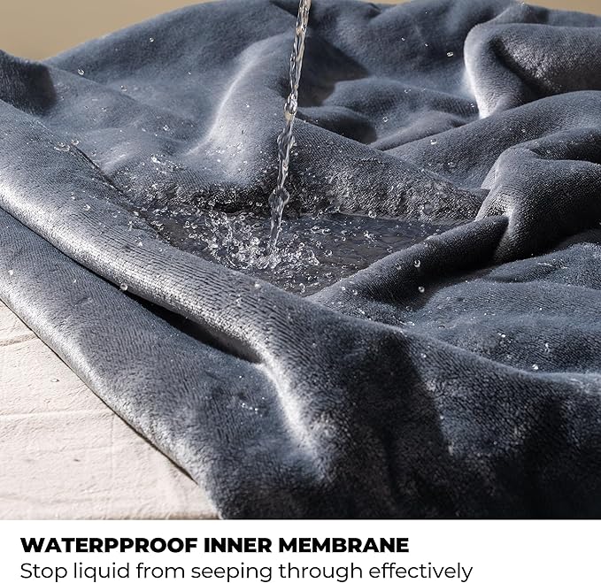 Sunheir Waterproof Dog Blankets for Large Dogs - Cat Blanket Washable for Couch Protection, Soft Sherpa Fleece Puppy Throw Blanket to Prevent Urine Leaks & Protects Furniture, 40"X 50", Grey
