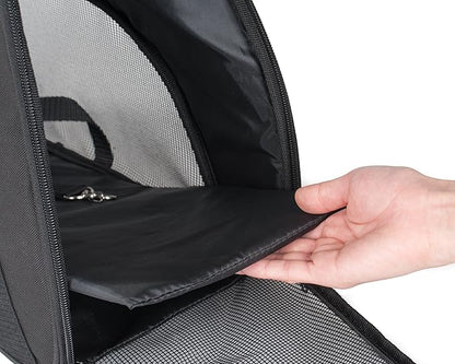 Pawer Soft-Sided Pet Carrier for Cat and Small Dog,Black Color,Medium Size,Washable 600D Oxford Cloth Airline Approved Travel Tote,with 2 Mesh Opens and a Strap for Carry,Multiple Colors Available