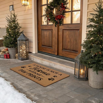 Funny Dog Door Mats, Dog Lovers Mom Dad Gifts Door Mat for Home Outside Entryway, Funny Welcome, Artificial Coir Doormat Rugs for Patio Kitchen Decor, 17x30 Inch