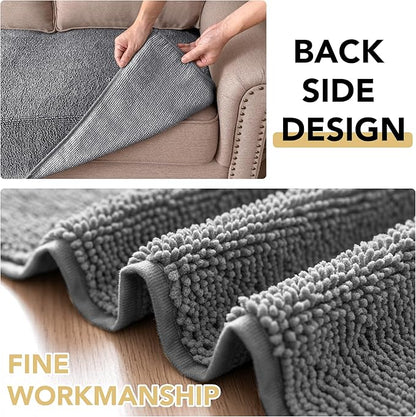 H.VERSAILTEX Non Slip Pet Couch Cover Chenille Dog Bed Protector Thick Soft Sofa Slipcover Pet Friendly Washable Couch Cushion Covers for Pets (30" x 53", Gray)