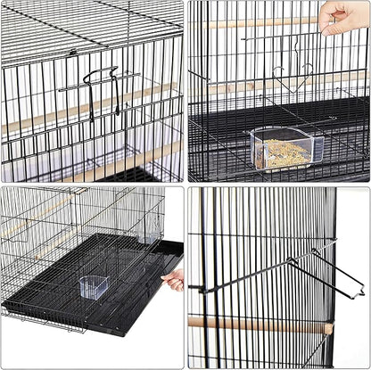 Yaheetech 30‘’ Flight Bird Cage Stackable Design for Small and Medium Birds with Slide Out Tray and Bottom Grate Budgies Cockatiels Lovebirds Canaries Parakeet Cage