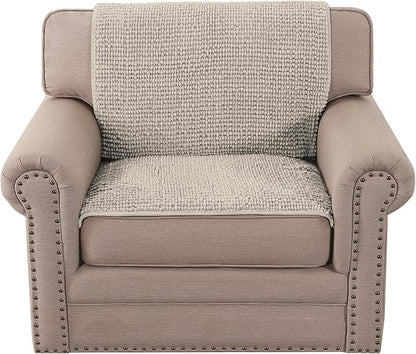 H.VERSAILTEX Plush Chenille Couch Armrest Cover 2 Packs Thick and Soft Sofa Covers Furniture Protector Cover for Pets (27.5" x 27.5", Island Fossi)