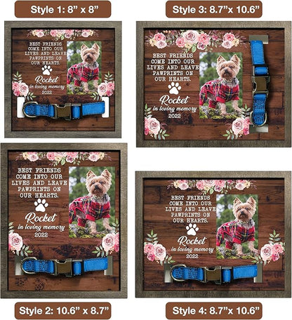 Customized Pet Memorial Frame Wood Dog in Picture Deceased Pet Personalized Dog Remembrance Animal Passing Away Wood Gifts Puppy Picture Frames Gifts for Pet Owners Christmas Tabletop Plaque
