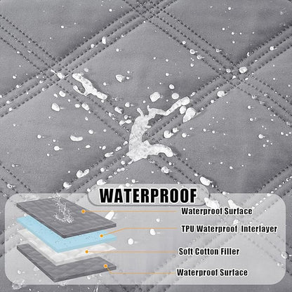 Smiry Waterproof Dog Bed Cover Blanket 40x80, Soft Reversible Pet Blanket, Washable Leakproof Cats Dogs Couch Cover for Sofa, Couch, Furniture, Grey/Grey