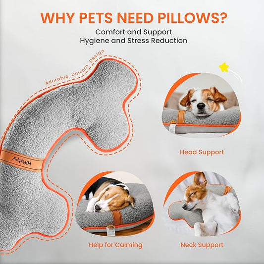Dog Bed Pillow, Soft Dog Pillows for Dogs, Head & Neck Support for Dogs, Kids, Adults,Washable Dog Calming Pillows for Better Sleep for Medium Pet