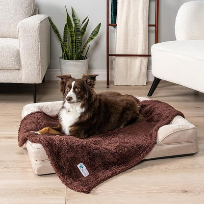 PetAmi Dog Blanket for Small Dogs Brown, Fluffy Soft Puppy Blanket, Sherpa Fleece Cat Blanket for Kitten Doggie, Calming Pet Blanket Throw for Couch Sofa Bed Washable, Small 24x32