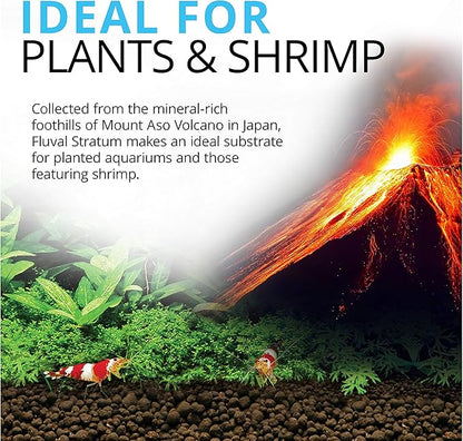 Fluval 12695 Plant and Shrimp Stratum for Freshwater Fish Tanks, 17.6 lbs. – Aquarium Substrate for Strong Plant Growth, Supports Neutral to Slightly Acidic pH