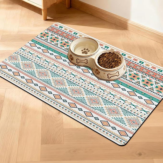 Pet Feeding Mat for Floors Waterproof Dog Mat for Food and Water Absorbent Quick Dry Non Slip mat for Cat Bowls