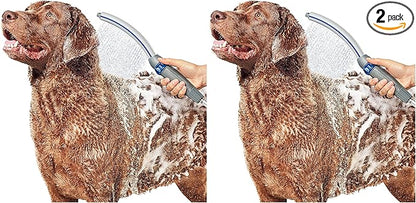 Waterpik Pet Wand Pro Dog Shower Attachment for Fast and Easy Dog Bathing and Cleaning,Indoor-and Outdoor Sprayer Includes 8-Foot Flex Hose,Blue/Grey,PPR-252E,(Pack of 2)