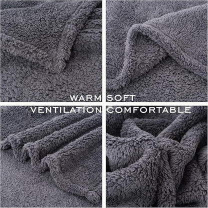 2 Blankets, Dog Cat Pet Blanket, Soft Warm Fleece, for Puppy, Small Dogs or Kitten, Cats, Plush Fuzzy Blanket for Bed, Sofa, Travel (60" x 40", 2/Pack, Dark Gray+Navy Blue)