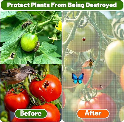 6 Pack 16.9 * 16.9 * 47.2inch Plant Cover for Square Tomato Cage,Tomato Trellis Mesh Netting Covers with Zipper Drawstring Bird Netting for Garden Protection