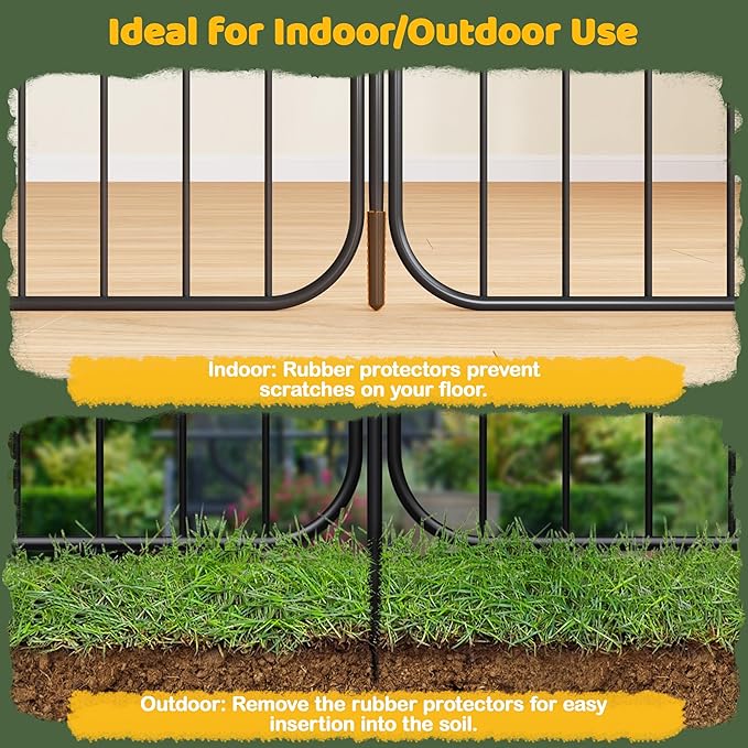 Yaheetech Expandable Dog Playpen, 8 Panel 32 inch Puppy Playpen with Door Indoor/Outdoor Pet Fence for Small Medium Dogs