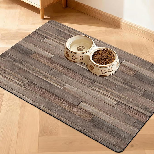 Pet Feeding Mat for Floors Waterproof Dog Mat for Food and Water Absorbent Quick Dry Non Slip mat for Cat Bowls