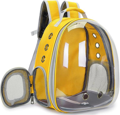 Cat Bubble Backpack Carrier for Small Medium Dogs Cats Carrying Bag, Airline Approved Pet Travel Carrying Bag Dog Hiking Walking Outdoor Backpack (Yellow)