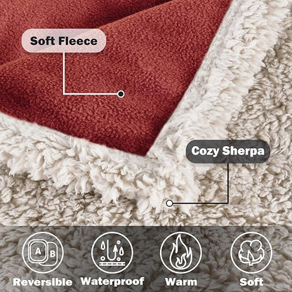 Kritter Planet Waterproof Bed Blanket for Couples, Washable Stain Proof Pad Bed Cover, Reversible Leakproof Protector, Liquid Pee Proof Blanket for Couch Sofa, 80x90 inch, King Size