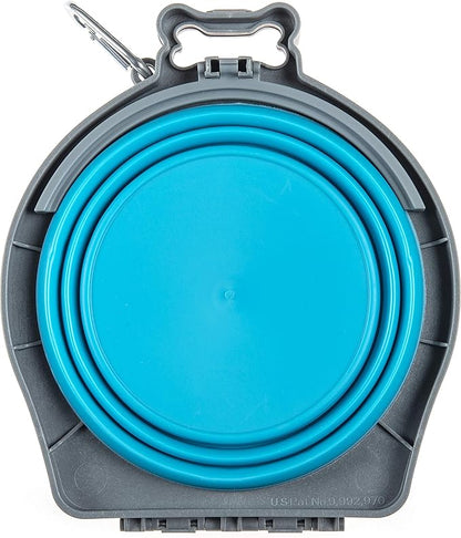 Loving Pets 73807992: Travel Double Diner Dog Bowl, Blue Md