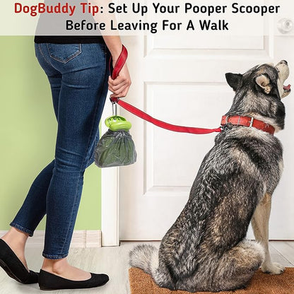 DogBuddy Pooper Scooper, Portable Dog Pooper Scooper, Poop Scooper for Small and Large Dogs, Pooper Scooper with Bag Attachment, Leash Clip and Dog Waste Bags Included (Medium, Taupe)