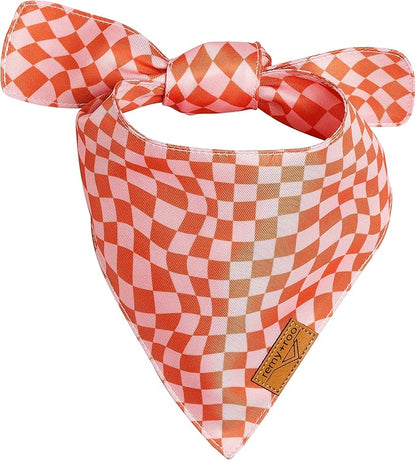 Remy+Roo Large Spring Dog Bandanas - 4 Pack Daisy Set | Premium Durable Adjustable Polyester Fabric | Patented Shape Girl Dog Bandana, Trendy Pattrens, Floral Dog Bandana
