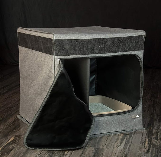 Pet Gear Pro Pawty for Cats with littertraX Mat, Put an end to Scattered Litter, Foldable, Easy Clean, Litterbox not Included, Grey