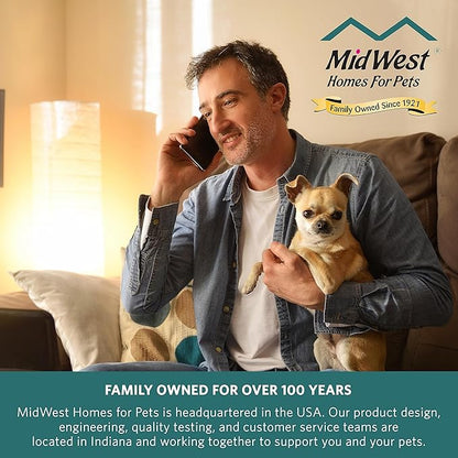MidWest Homes for Pets QuietTime Dog Bed – Gray Faux Fur Bolster, Ultra-Soft and Machine Washable, Fits 48-Inch Crates and Carriers, for Extra-Large Breed Dogs
