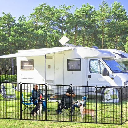 Dog Playpen 40 inch 22 Panels Indoor Outdoor Dog Pen for Large/Medium/Small Dogs Heavy Duty Metal Dog Fence Outdoor for Yard, Puppy Playpen with Door Portable Pet Fence for RV Camping Yard