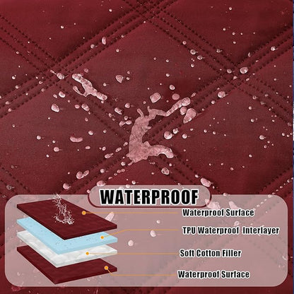 Smiry Waterproof Dog Bed Cover Blanket 30x70, Soft Reversible Pet Blanket, Washable Leakproof Cats Dogs Couch Cover for Sofa, Couch, Furniture, Wine Red/Wine Red