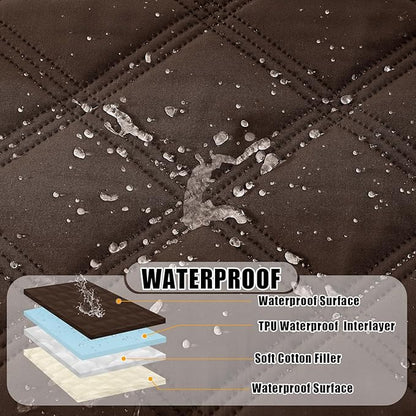 Smiry Waterproof Dog Bed Cover Blanket 30x53, Soft Reversible Pet Blanket, Washable Leakproof Cats Dogs Couch Cover for Sofa, Couch, Furniture, Chocolate/Beige