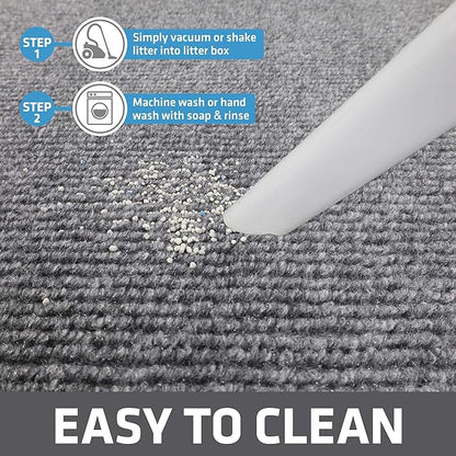Drymate Cat Litter Box Mat, Litter Trapping Mat, Waterproof, Urine-Proof, Absorbent, Machine Washable, Soft on Paws, Contains Mess, Protects Floors, Kitten Supplies, Grey, 20x28
