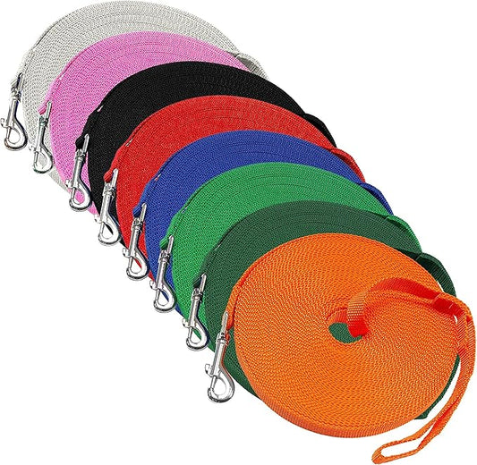 Downtown Pet Supply - Long Dog Leash - 150 ft Orange Nylon Dog Training Leash for Recall & Obedience