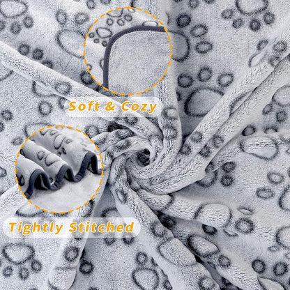 LOKOZ Small Dog Blanket for Medium Large Dogs Fleece Puppy Blanket Washable Dog Blankets for Bed Couch Protection with Cute Paw Print Pet Puppy Cat Blanket