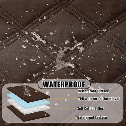 Smiry Waterproof Dog Bed Cover Blanket 40x50, Soft Reversible Pet Blanket, Washable Leakproof Cats Dogs Couch Cover for Sofa, Couch, Furniture, Chocolate/Chocolate