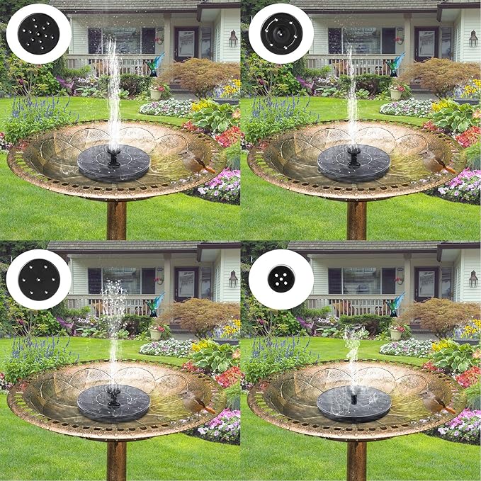 Mademax 1W Solar Bird Bath Fountain Pump, Solar Fountain, Free Standing Floating Solar Powered Water Fountain Pump for Bird Bath, Garden, Pond, Pool, Outdoor