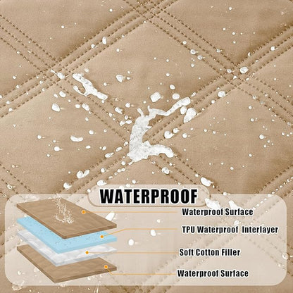 Smiry Waterproof Dog Bed Cover Blanket 40x50, Soft Reversible Pet Blanket, Washable Leakproof Cats Dogs Couch Cover for Sofa, Couch, Furniture, Camel/Camel