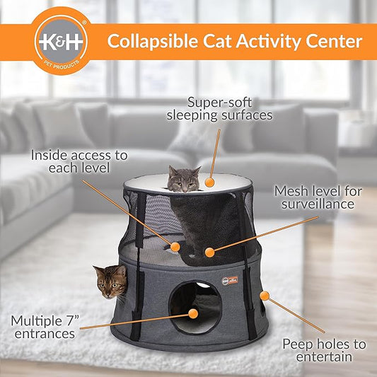 K&H Pet Products Kitty Tower Classy Gray 2 Story