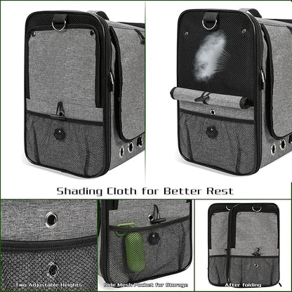 SUERTREE Bird Carrier Bag Bird Travel Cage with Stand, Lightweight Backpack for Parrot, Portable Bird Travel Bag, Pet Transparent Breathable Travel Cage (X-Large)