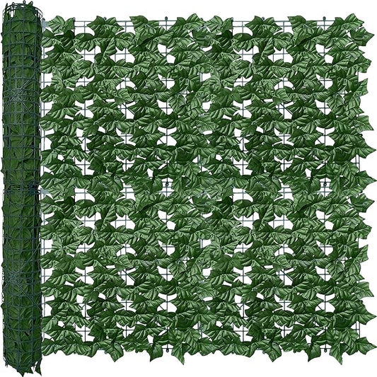 Artificial Ivy Privacy Fence Wall Screen: 40X100 in UV-Anti Faux Greenery Backdrop Ivy Vine Leaf Hedges Fence Panels for Patio, Balcony, Garden, Backyard Indoor Outdoor Green Decor