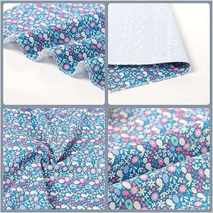 ARING PET Easter Dog Bandanas, Blue Rabbit Egg Pet Bandana Scarf Triangle Bibs for Puppy Small Medium Large Boy Girl Dogs Cats-S