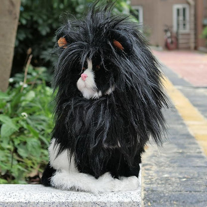 Onmygogo Lion Mane Wig for Cats and Dogs, Funny Pet Cat Costumes for Halloween Christmas, Furry Pet Clothing Accessories