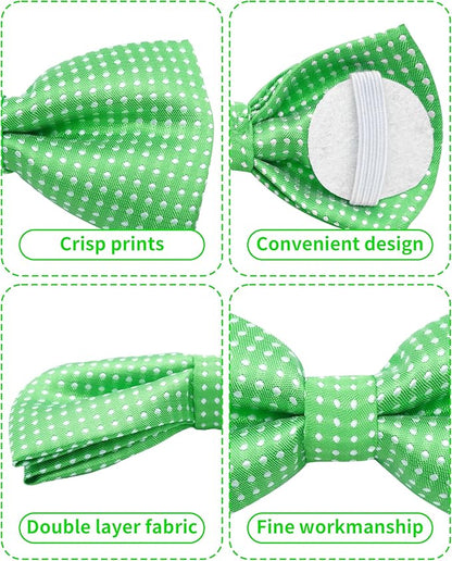 PET SHOW 8 Pack Dot Big Dogs Collar Embellishment Attachment Bow Ties for Medium Large Dogs Collar Charms Accessories Slides Bowties for Birthday Wedding Parties Assorted