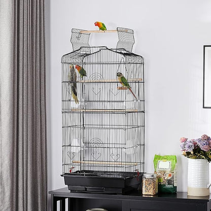 Yaheetech 41-inch Open Top Medium Bird Cages for Parakeets Finches Canaries Lovebirds Small Quaker Parrots Cockatiels Budgie Green Cheek Conure Travel Pet Flight Birdcage