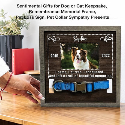 Customized Dog Picture Frames for Dogs That Passed Personalized Gifts for Pets Cat Memorial Frames Pet Photo Frames and Memorials Loss of Cat Gifts Rainbow Bridge Puppy Loss Gifts