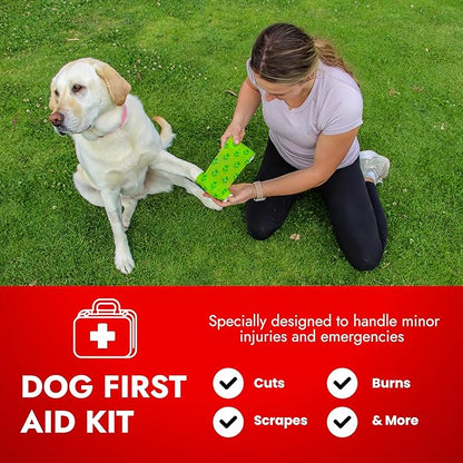 Cat & Dog First Aid Kit - Dog Emergency Kit, Health Supplies & Wound Care -with Thermometer, Bandages for Wounds - Essentials, Travel Bag (Large)