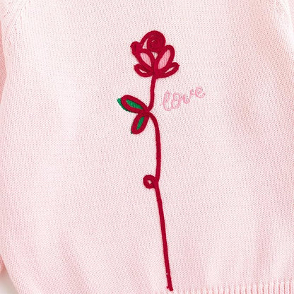Simplee kids Baby Girl Knit Sweater with Bear in The Pocket Toddler Pullover Sweater Cute Fall Winter Clothes