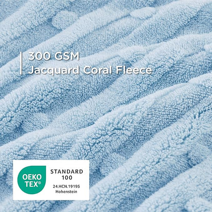 Bedsure Dog Blanket for Small Dogs Washable - Fluffy Fuzzy Puppy Cat Blanket with Premium 300GSM Coral Fleece Soft for Pet Kitten Doggy, Blue, 25x35IN