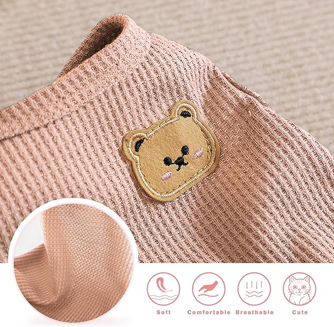 Waffle Knit Cat & Dog T Shirt for Small Dogs, Stretchable Puppy Shirt for Sphynx Cats & Small Breeds, Pet Clothes | Breathable Summer/Winter Apparel for Newborn(Pink XLarge)
