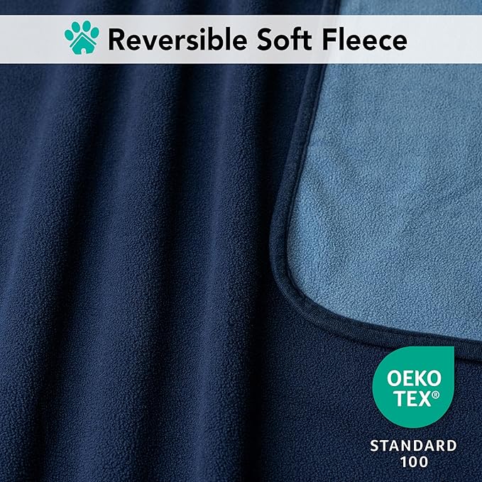 PetAmi Waterproof Dog Blanket for Small Medium Pets Dogs Cats, Pet Couch Cover Protector for Furniture, Reversible Washable Soft Fleece Cat Blanket for Bed Couch Sofa, 29x40 (Navy/Blue)
