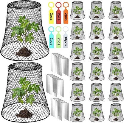 20 Pcs 9"×9" (Multiple Sizes/Quantities Available) Chicken Wire Plant Protectors from Animals, Plant Cage Garden Cloche to Protect Plants Vegetables from Rabbits Squirrels Chicken